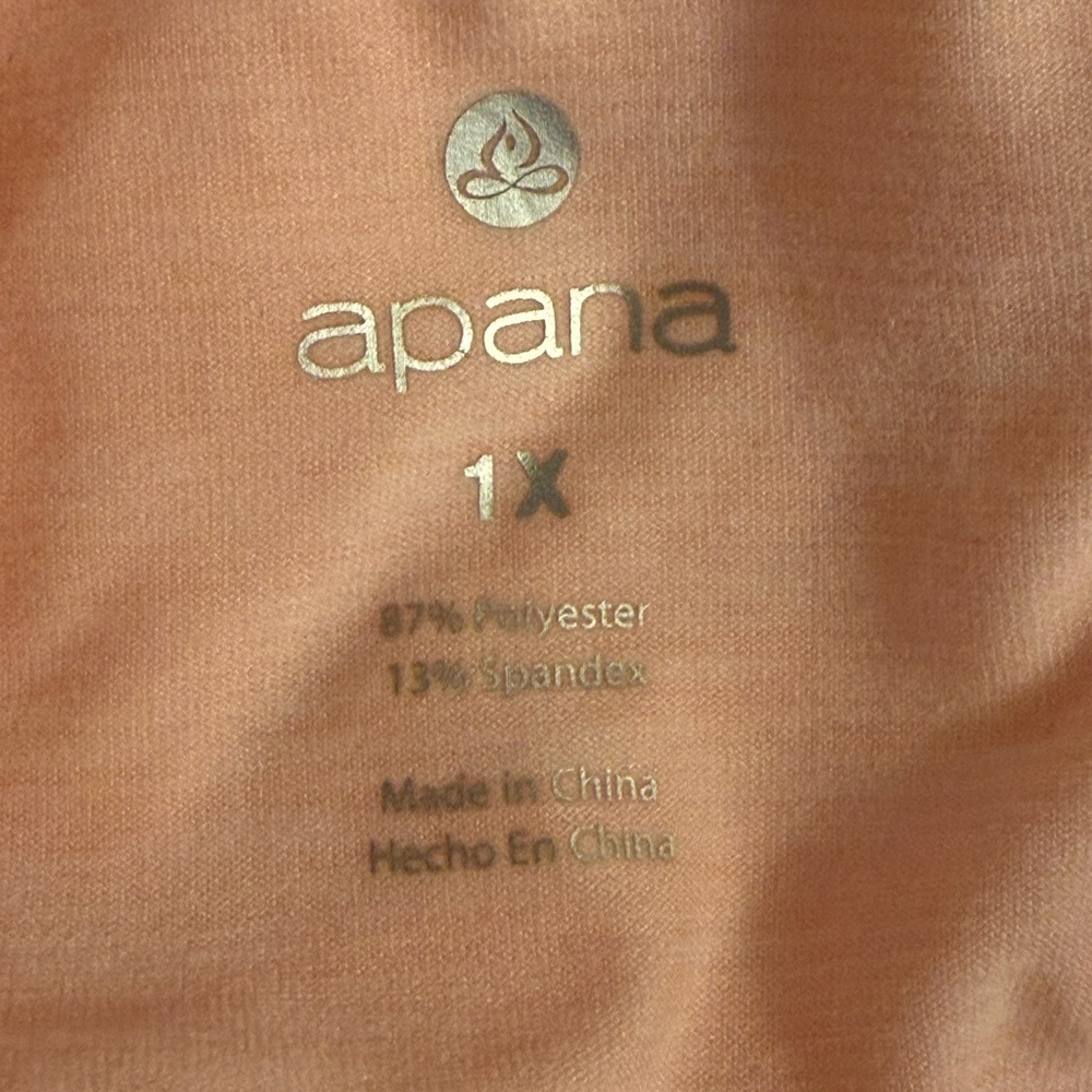 Apana Light Pink Women's 1X Activewear Top Criss-Cross Back Sport Soft&Stretchy - Picture 13 of 13